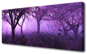 Tablou pe panza canvas Copaci Natura violet roz