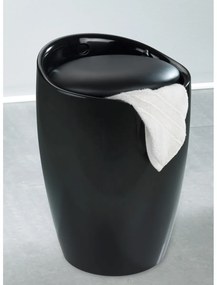 Wenko Scaun de baie cu spațiu pentru rufe Candy 20l, negru