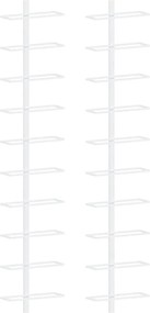 vidaXL Suport sticle de vin, de perete, 10 sticle, 2 buc., alb, metal