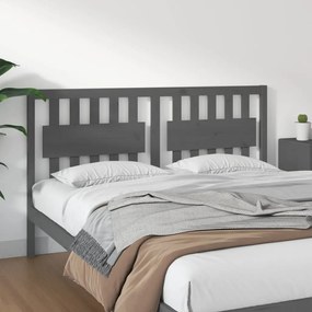 vidaXL Tăblie de pat, gri, 165,5x4x100 cm, lemn masiv de pin