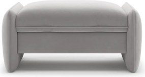 Taburet gri deschis cu tapițerie din catifea Georgia – Micadoni