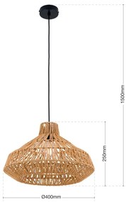 Lustra/Pendul design natural BASKET D-40cm