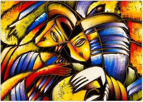 Tablou - Pictură în ulei, îndrăgostiții (70x50 cm)