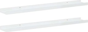 vidaXL Rafturi de perete, 2 buc., alb extralucios, 80x9x3 cm