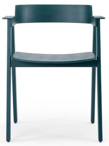 Scaun de dining petrol cu cotiere din lemn de stejar Flip – Gazzda