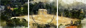 Tablou - Templul lui Zeus, Atena, Grecia (cu ceas) (90x30 cm)