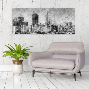 Tablou - Oraș de artă de cafea (120x50 cm)