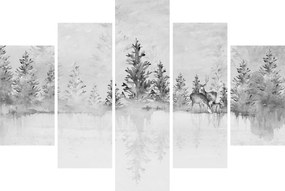 Tablou - Cerb lângă lac (150x105 cm)