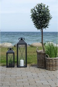 Lanterne decorative Casa, oțel/vidră, negru, set de 2