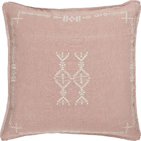 IB Laursen Husa perna decorativa din in MALVA 50x50 cm, roz vechi cu broderie