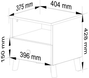 Noptieră Mandatarios (alb + negru). 1117485