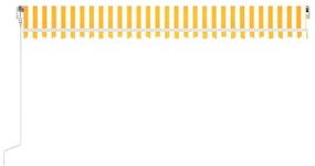 Copertina retractabila automat, galben si alb, 500x300 cm Galben si alb, 500 x 300 cm