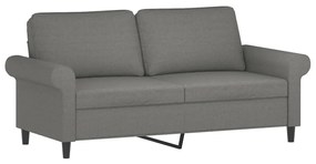 349194 vidaXL Canapea cu 2 locuri, gri închis, 140 cm, material textil