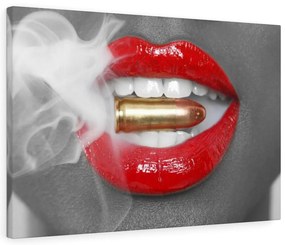Tablou canvas Smoking Bullet Lips 120x80 cm