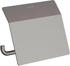 Suport hartie igienica cu protectie gri periat Hansgrohe AddStoris
