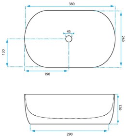 Lavoar pentru blat Amelia Mini Gri mat cu model, Rea