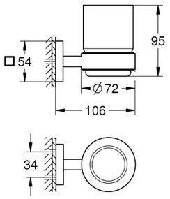 GROHE START CUBE - Pahar cu suport, oțel inoxidabil (41097DC0)