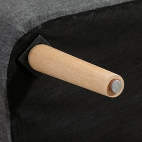 HOMCOM Canapea Moderna Desing Minimalist din Material Textil si Lemn fara Cotiere, Gri inchis 117x56.5x77cm