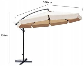 ShopJK UMBRELĂ DE SOARE PENTRU GRĂDINĂ 350 CM CAPPUCINO