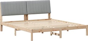 vidaXL Cadru de pat cu headboard Maro 180 x 200 cm Lemn de pin masiv
