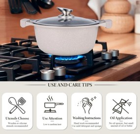 Set oale marmorate cu capace 10 piese Royalty Line BS1010M, bej