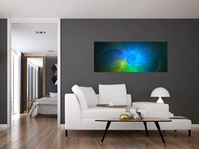 Tablou cu abstracțiune albastră (120x50 cm)