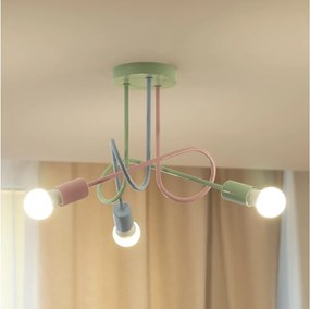 Lustră aplicată OXFORD 3xE27/15W/230V verde/roz/albastru