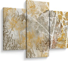 Tablou - Vintage perete cu flori (90x60 cm)