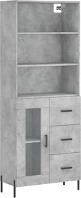 vidaXL Dulap înalt, gri beton, 69,5x34x180, lemn compozit
