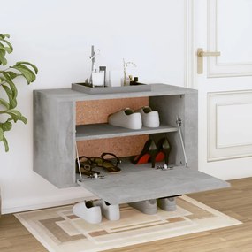 Pantofar de perete, gri beton, 70x35x38 cm, lemn prelucrat 1, Gri beton