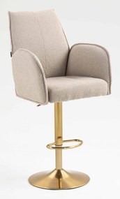 HR280W Scaun Latte Boucle cu Bază Aurie