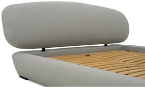 Pat matrimonial gri deschis tapițat cu somieră 140x200 cm Odette – Scandic