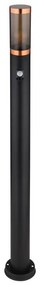 Lampă de exterior cu senzor Globo 3159BCS BOSTON 1xE27/15W/230V IP44 110 cm negru/cupru