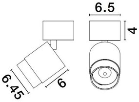 Spot LED aplicat SPECTRE 10W negru/alama