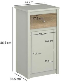 Comodă Kodro 3 (cașmir + stejar evoke). 1116943