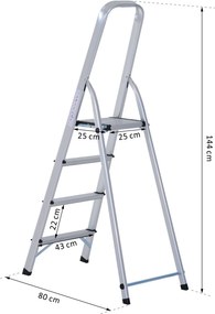 Scara cu 4 trepte Aluminiu