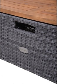 Canapea de grădină gri din ratan artificial Bari – Garden Pleasure