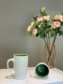 Cana Ceramica LOVE Latte (Alb Perlat Mat+Verde), 400ml
