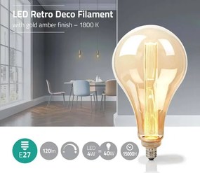 Nedis LBRDE27PS165AR- Bec LED dimabil FILAMENT PS165 E27/3,5W/230V 1800K