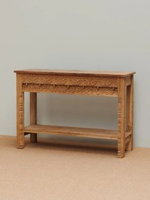 Consola din lemn de tec reciclat, gravat, Jaipur