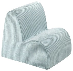 Fotoliu de copii verde mentă cu tapițerie din catifea reiată Cloud – Wigiwama