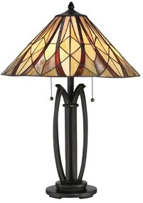Elstead QZ-VICTORY-TL - Lampă de masă Tiffany VICTORY 2xE27/60W/230V