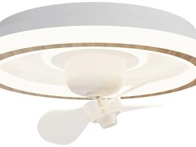 Plafonieră albă LED cu control prin telecomandă/cu ventilator Alan Move – SULION