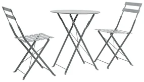Set pliabil din 3 piese din metal Culoare gri, METALLI