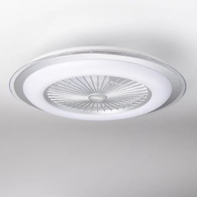 Plafonieră LED dimabilă cu ventilator Brilagi RONDA LED/48W/230V argintiu + telecomandă