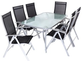 Set de gradina Varelo - 6 locuri, negru/gri