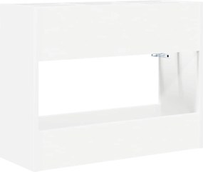 vidaXL Suport pentru umbrele Alb 65 x 24 x 50 cm Lemn compozit