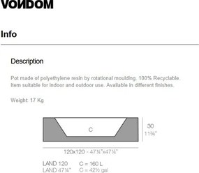 Jardiniera / Ghiveci plante design decorativ modern LAND PLANTER 120cm