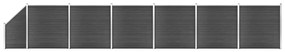 vidaXL Set de panouri de gard, 1138x(105-186) cm, negru, WPC