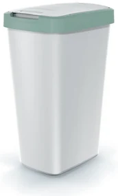 Coș de gunoi cu capac colorat, 45 l, verde/gri